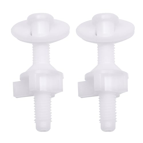 2Pcs Universal Plastic Toilet Seat Hinge Kit with Nuts and Washers White