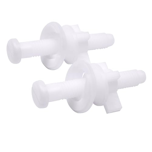 2Pcs Universal Plastic Toilet Seat Hinge Kit with Nuts and Washers White