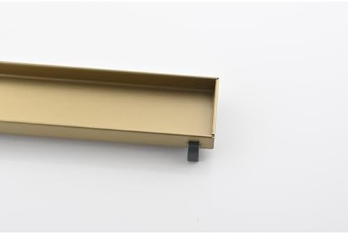 24 Inches Linear Shower Drain with Brushed Gold Hair Strainer