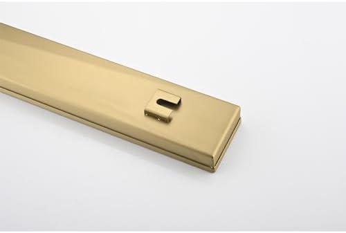 28 Inches Linear Shower Drain with Gold Grate and Hair Strainer