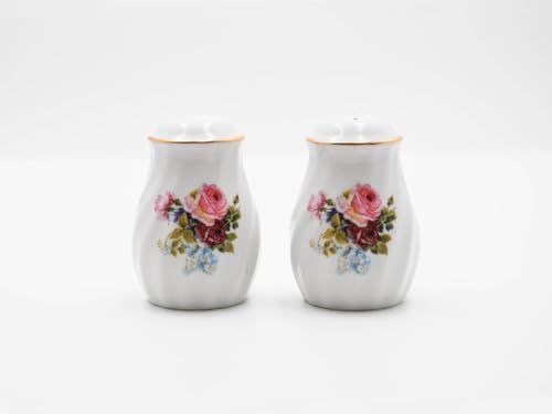Lynns Imperial White Floral Salt and Pepper Set