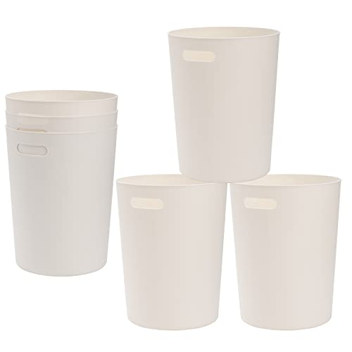 Lyellfe 6 Pack Small Trash Can 15 Gallon Round Wastebasket with Handles