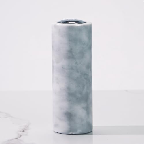 White Columnar Marble Salt Pepper Shaker Set