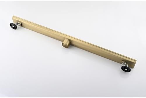 28 Inches Linear Shower Drain with Gold Grate and Hair Strainer