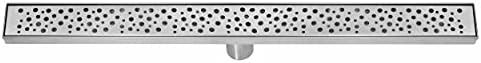 DreamDrains 32 in Linear Shower Drain with Rain Pattern Grate