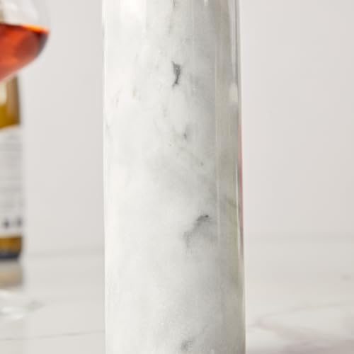 White Columnar Marble Salt Pepper Shaker Set