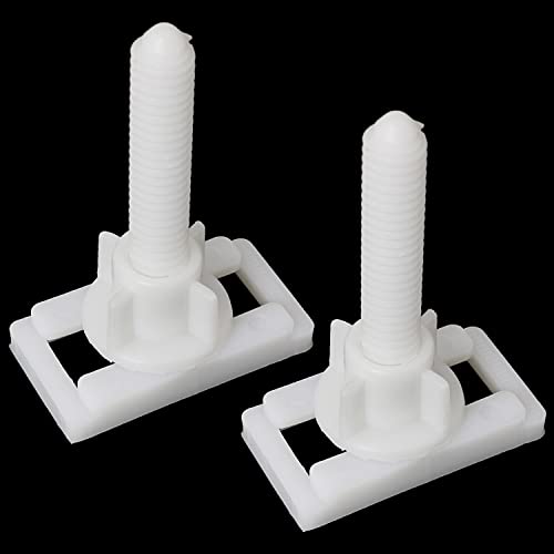 Rectangular Toilet Seat Hinge Bolt Set 2PCS White Plastic