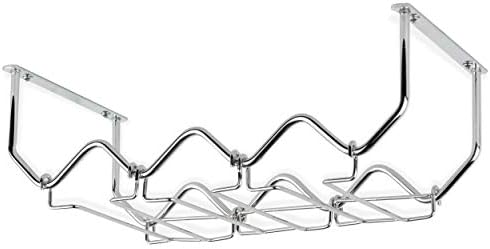 Wallniture Piccola Under Cabinet Wine Rack and Glasses Holder