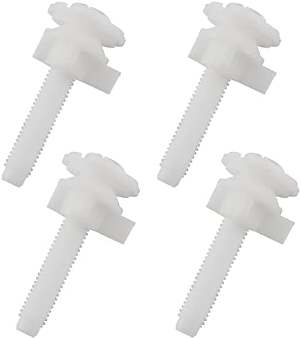 ZZLZX Toilet Seat Screws 4Set White Plastic Hinge Bolts with Nuts and Washers