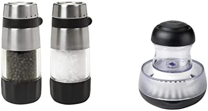 OXO Good Grips Salt Pepper Grinders with Soap Brush Storage Set