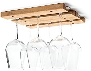 Fox Run Wooden Wine Glass Holder Rack - 11x7x075 Inches Brown