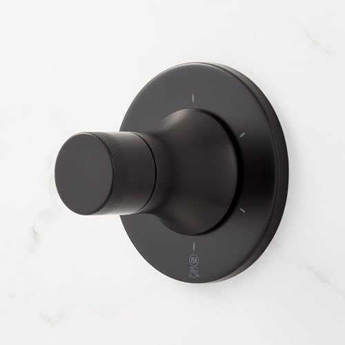 Signature Hardware Lentz 6 Function Knob Handle Diverter Trim - Matte Black