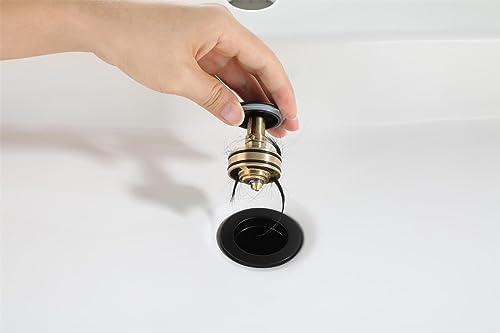 PARLOS Pop Up Drain Stopper with Overflow Matte Black