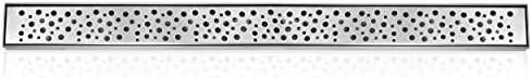 DreamDrains 32 in Linear Shower Drain with Rain Pattern Grate