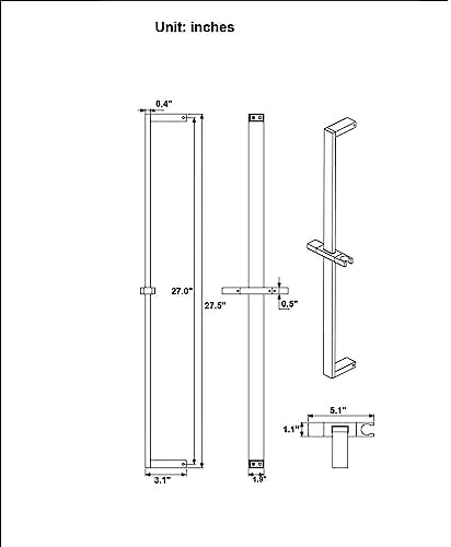 Cascada 27 12 Shower Slide Bar with Adjustable Handheld Holder