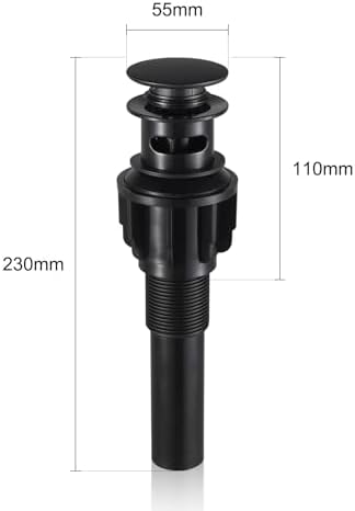 Jorilaisa Pop Up Drain Stopper with Overflow - Matte Black