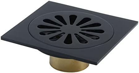 Antrader Odor-Proof Floor Drain Matte Black 4-inch Square 1