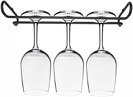10 Inch Wine Glass Rack Under Cabinet Set of 4 Black 1