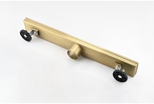 Effective Linear Shower Drain with Removable Grate Brushed Gold Finish
