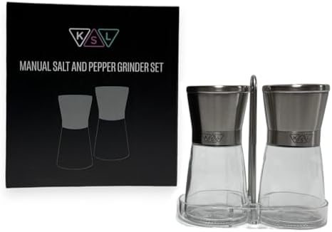 KSL Original Manual Glass Salt and Pepper Shakers Set