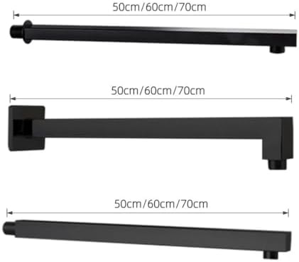 Black Stainless Steel Shower Arm with 50-70CM Extension
