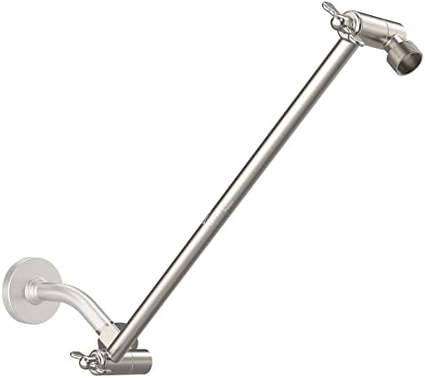 16-Inch Brass Shower Extension Arm with Adjustable Locking Gear
