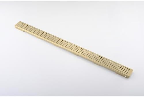 28 Inches Linear Shower Drain with Gold Grate and Hair Strainer