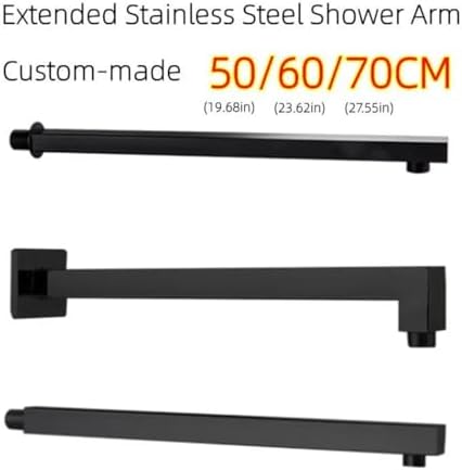 Black Stainless Steel Shower Arm with 50-70CM Extension
