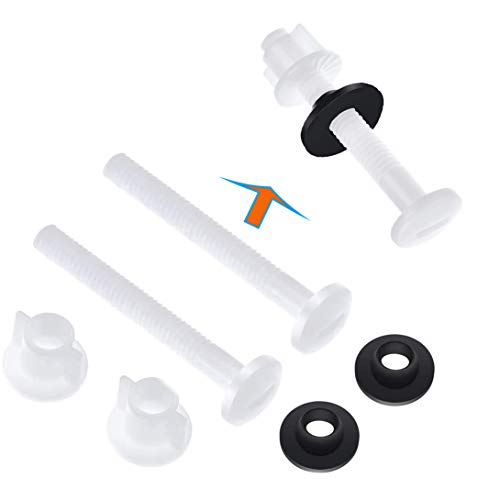 4 Pack Plastic Toilet Seat Hinge Bolts and Nuts