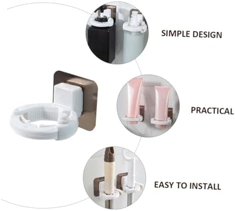 PRETYZOOM 3Pcs Adhesive Shower Gel Holders Wall Mounted Storage Racks