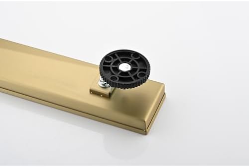 28 Inches Linear Shower Drain with Gold Grate and Hair Strainer