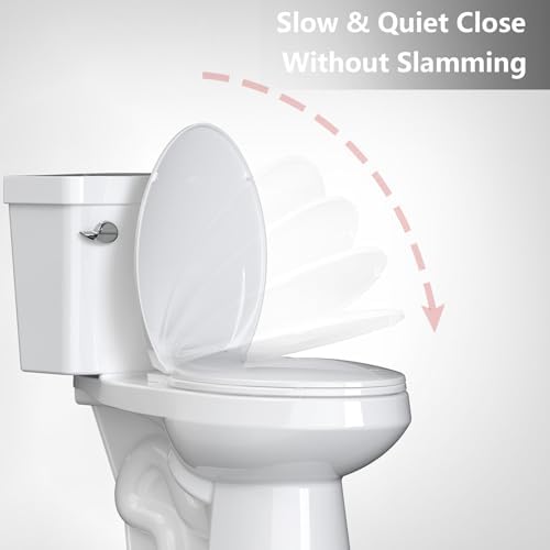 GarveeTech Elongated Toilet Seat with Slow Close and Stain-Resistant Cover