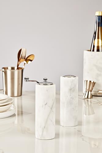Natural Marble Salt Pepper Shaker Set