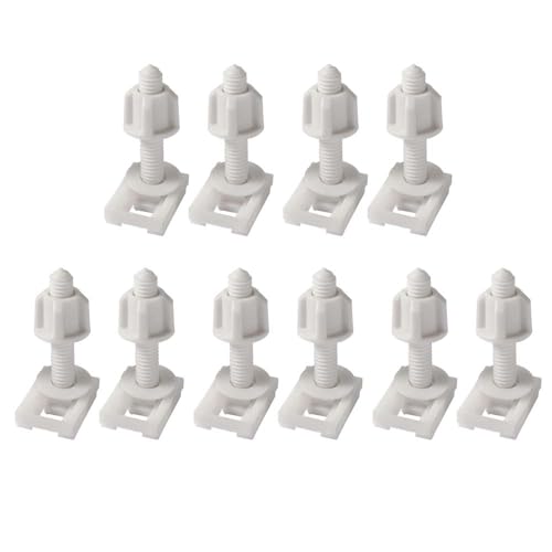 Pokinge 10pcs White Toilet Seat Hinges Replacement