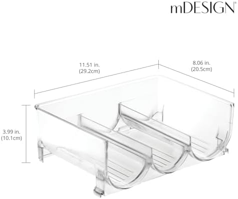 mDesign Clear Stackable 3 Bottle Holder - 4 Pack