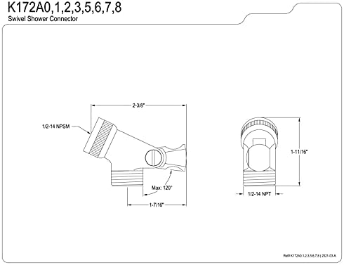 Kingston Brass K172A1 Swivel Shower Connector 1