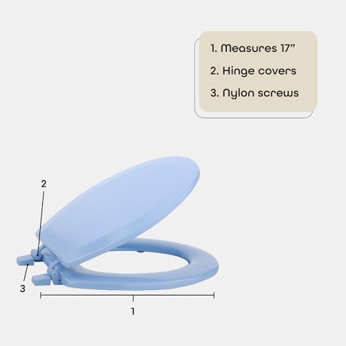 Fantasia Standard Wood Toilet Seat - 17 Inch Light Blue