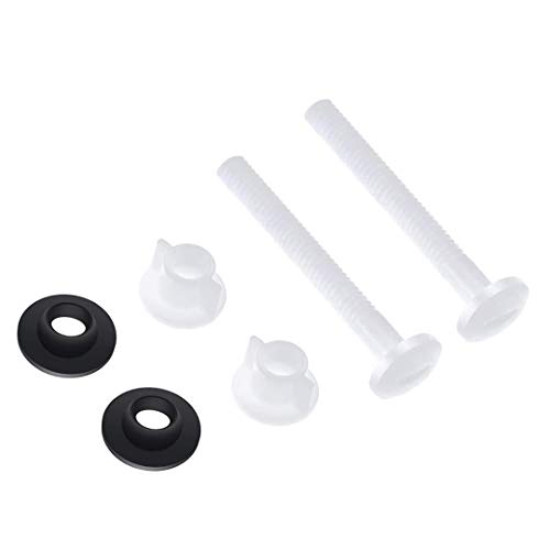 4 Pack Plastic Toilet Seat Hinge Bolts and Nuts