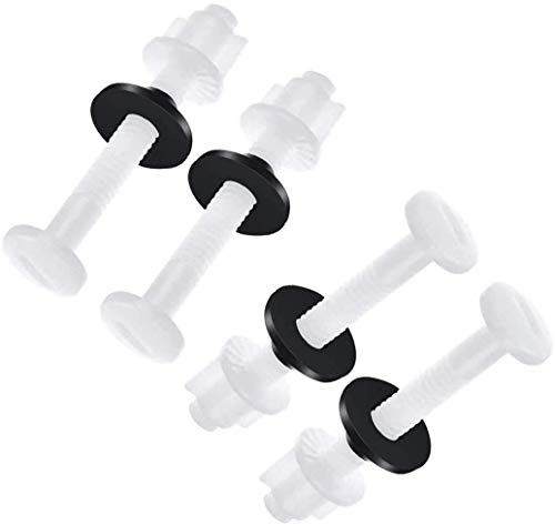 4 Pack Plastic Toilet Seat Hinge Bolts and Nuts