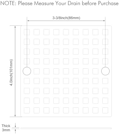 Yaseingoo 2PC 4 Inch Matte Black Shower Drain Cover