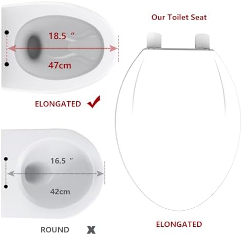 GarveeTech Elongated Toilet Seat with Slow Close and Stain-Resistant Cover