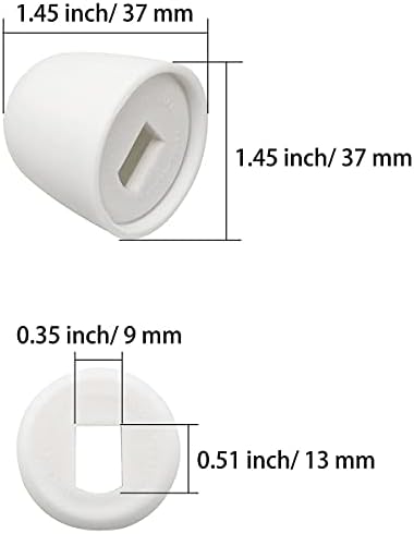 Ruiwaer 4pcs Toilet Bolt Caps Universal White 145x145 Inches