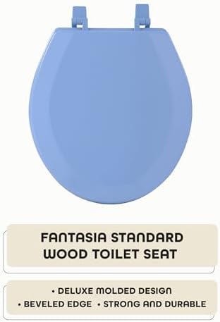 Fantasia Standard Wood Toilet Seat - 17 Inch Light Blue