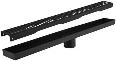 Udorich 24 Inches Linear Shower Drain with Hair Strainer and Leveling Feet