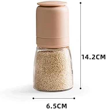Salt and Pepper Grinder Set with Clear Glass Body