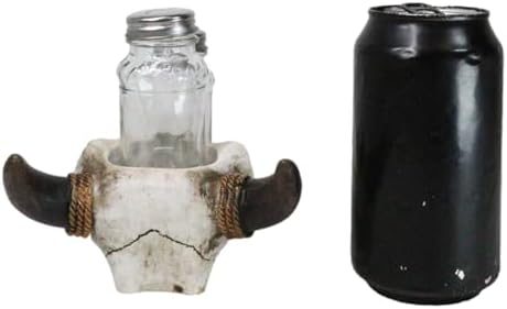 Ebros Gift Rustic Western Cow Skull Salt Pepper Shaker Set