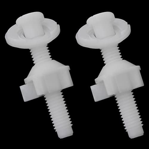 ZZLZX Toilet Seat Screws 4Set White Plastic Hinge Bolts with Nuts and Washers