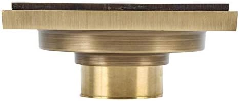 Yosoo Antique Brass Shower Floor Drain with Flower Carving