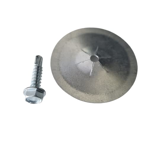 BlueTex Insulation Fastener Set 100 Sheet Metal Screws with Self-Locking Washers