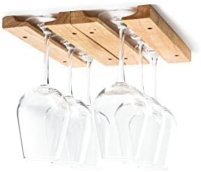 Fox Run Wooden Wine Glass Holder Rack - 11x7x075 Inches Brown